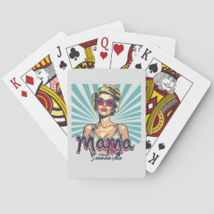 Persoonlijke Retro Mama Pop Art (7) Pokerkaarten