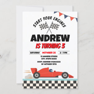 Persoonlijke Retro Sport jongen Race Auto Verjaard Kaart