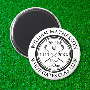Persoonlijke Retro Stempel voor Hole in One Golf Magneet