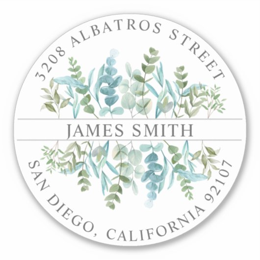 Persoonlijke ReturnAddress I Eucalyptus Sticker (Voorkant)