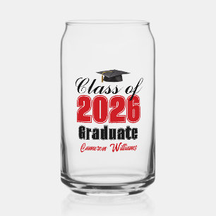Persoonlijke Rode Afstudeerklas van 2026 Blikvorm Glas