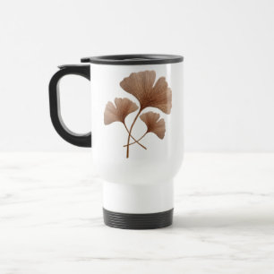 Persoonlijke Rode-Bruine Ginkgo Blad Aangepaste Na Reisbeker