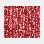 Persoonlijke Rode doopvont Naam Collage Kute Kerst Fleece Deken (Voorkant (Horizontaal))