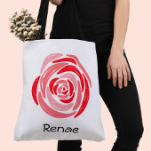 Persoonlijke rode en roze roze Canvas tas