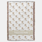 Persoonlijke rode en witte Corgi Deken (Voorkant Verticaal)