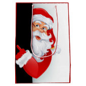 Persoonlijke rode en witte kerstman medium cadeauzakje (Achterkant)