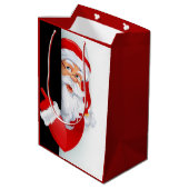 Persoonlijke rode en witte kerstman medium cadeauzakje (Achterkant Gekanteld)