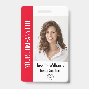 Persoonlijke Rode ID-kaart voor Bedrijfsmedewerker Badge