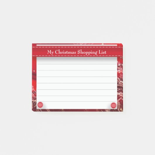 Persoonlijke Rode Kerst Winkel Lijst Post-it® Notes (Voorkant)