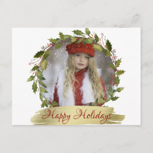 Persoonlijke Rode Kerstkrans Hulst FOTO Feestdagenkaart