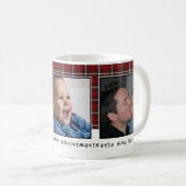 Persoonlijke Rode Kerstmis 3 Foto Koffiemok (Voorkant rechts)