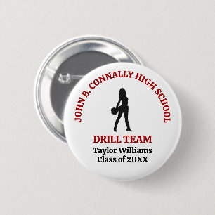 Persoonlijke Rode Middelbare School Drill Team Dan Ronde Button 5,7 Cm