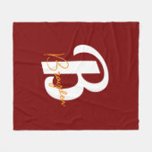Persoonlijke Rode Monogram Fleece Deken  (Voorkant (Horizontaal))