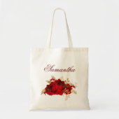Persoonlijke rode rozen - Floral Wedding Tote Bag (Voorkant)
