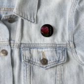 Persoonlijke rode rozen ronde button 3,2 cm (In situ)