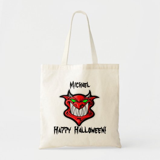 Persoonlijke Rode Trick or treat Tote Bag (Voorkant)
