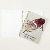 Persoonlijke Rode Veer Aangepaste Naam Monogram Planner (Display)