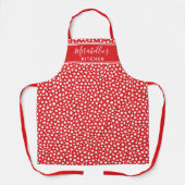 Persoonlijke rode witte pooldots schort (Voorkant)