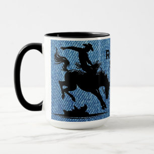 Persoonlijke Rodeo Ster Blauwe Denim Mok