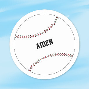 Persoonlijke ronde sticker voor honkbal kind