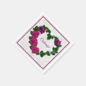 Persoonlijke Roos Wingerdhart Servetten (Hoek)