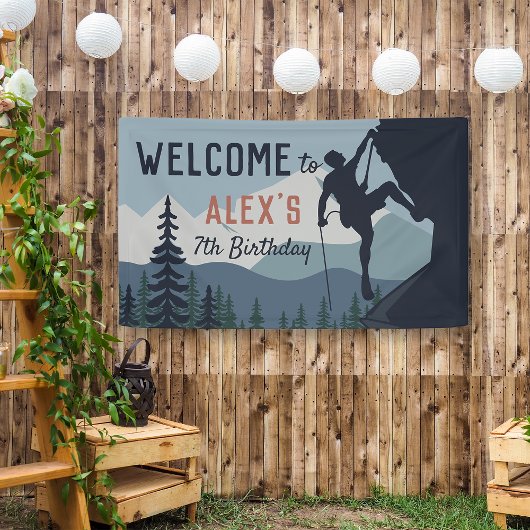 Persoonlijke rotbeklimming Birthday Party Welcome Spandoek