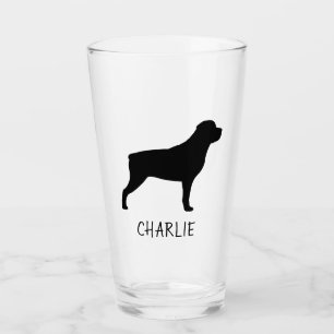 Persoonlijke Rottweiler Silhouet voor Rottie Liefh Glas