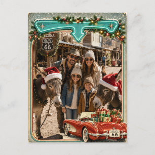 Persoonlijke Route 66 kerstgroet Briefkaart