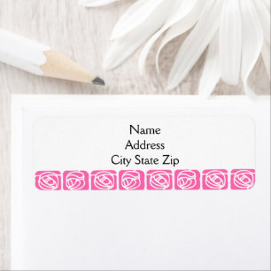 Persoonlijke Roze Art Nouveau Roos Etiket