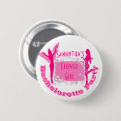 Persoonlijke roze bachelorette ronde button 5,7 cm (Voorkant /achterkant)
