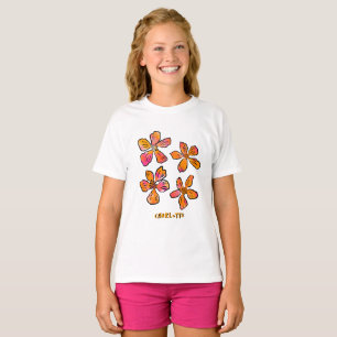 Persoonlijke Roze Bloemige Pop Art T-shirt