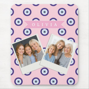 Persoonlijke Roze Boze Oog Patroon Cadeaus Met Naa Muismat