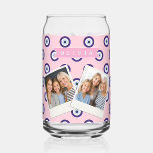 Persoonlijke Roze Boze Oog Patroon Geschenken Met Blikvorm Glas