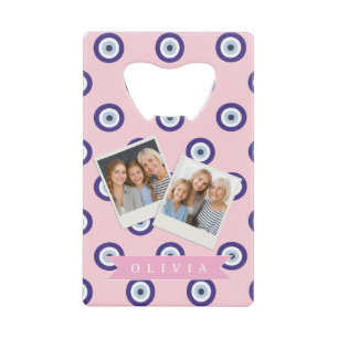 Persoonlijke Roze Boze Oog Patroon Geschenken Met Kredietkaart Flessenopener