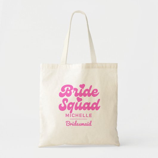 Persoonlijke Roze Bruidsmeisjes Bachelorette Tote Bag (Voorkant)