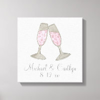Persoonlijke roze champagne Wedding Gift Wall Art