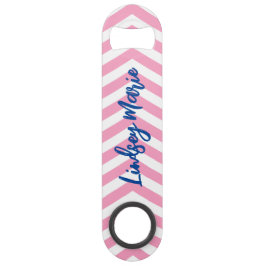 PERSOONLIJKE ROZE CHEVRON FLESOPENER SPEED FLESSENOPENER