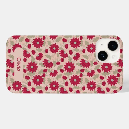 Persoonlijke roze dia's iPhone case (Achterkant (horizontaal))