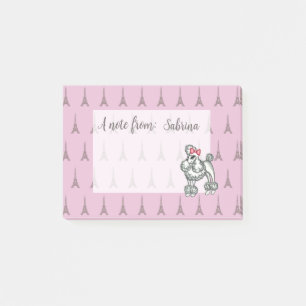 Persoonlijke Roze Eiffeltoren Poodle Notitieblok Post-it® Notes