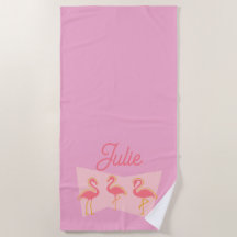 Persoonlijke Roze Flamingo Mid-Century Modern Hand