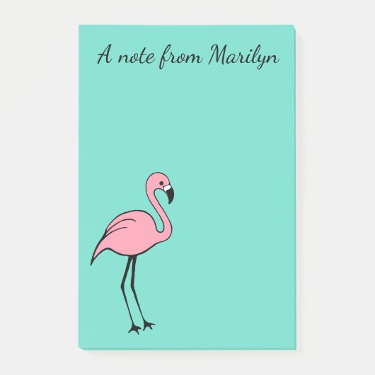 Persoonlijke Roze Flamingo Post-it-blokjes Cadeau Post-it® Notes (Voorkant)