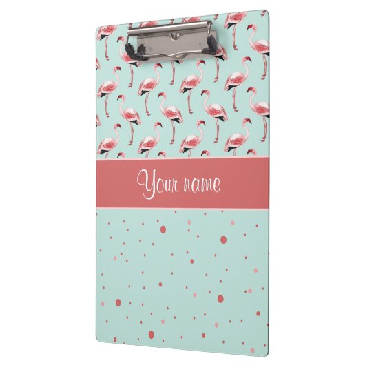 Persoonlijke roze flamingos Polka Dots Klembord (Links)