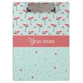Persoonlijke roze flamingos Polka Dots Klembord (Voorkant)