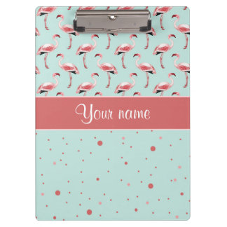 Persoonlijke roze flamingos Polka Dots Klembord