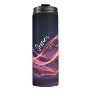 Persoonlijke Roze Galaxy Golf Wave Tumbler Op Ma Thermosbeker