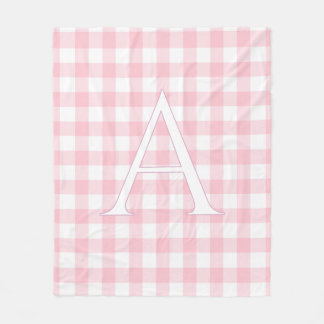 Persoonlijke roze gingham babydeken fleece deken