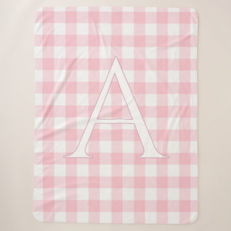 Persoonlijke Roze Gingham Babydeken Sherpa Deken