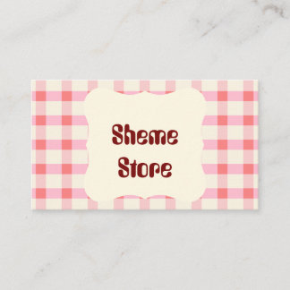 Persoonlijke Roze Gingham Visitekaartje | Aangepas