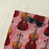 Persoonlijke Roze Glitter Viool Strandlaken (In situ)