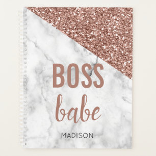 Persoonlijke Roze Gouden Glitters   Marmer  Boss B Planner